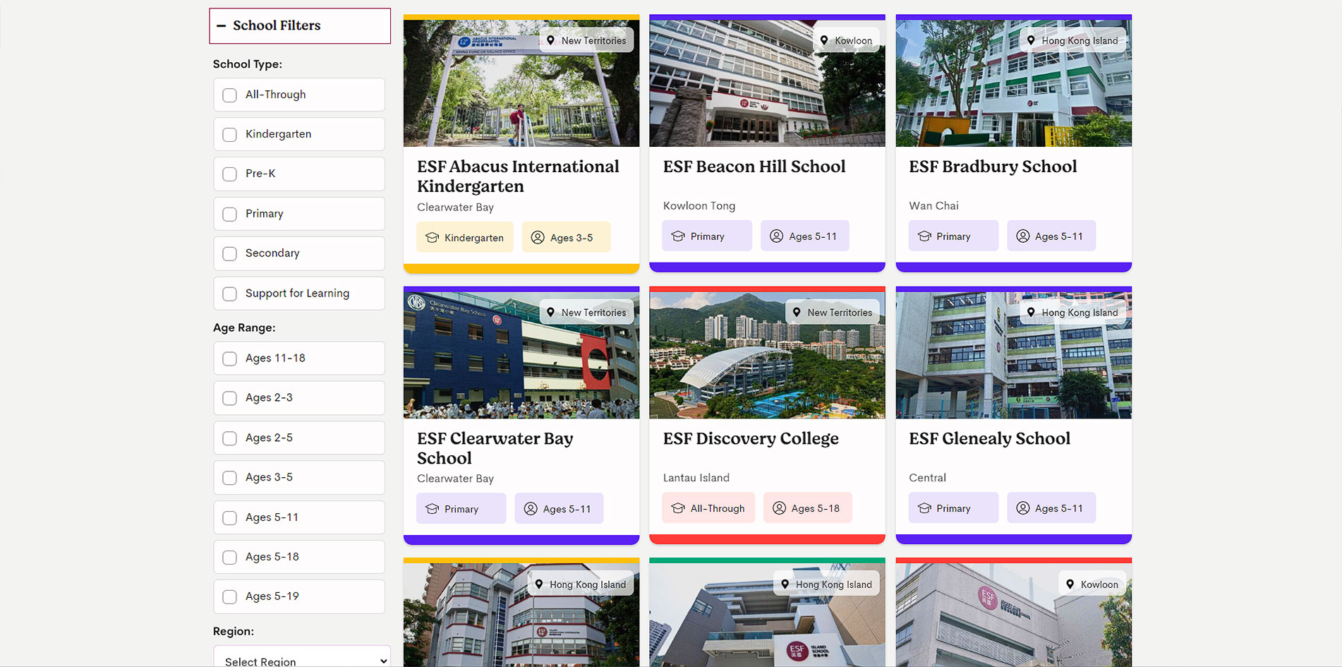 ESF School Dynamic Filters